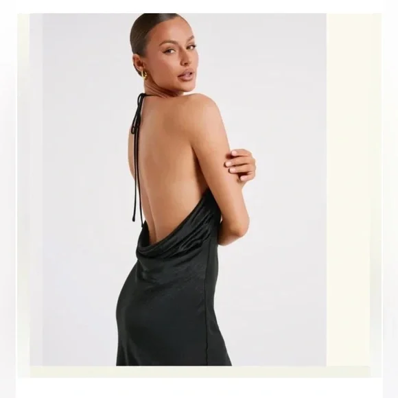 Meshki Black Sleeveless Halter Gown - Wedding Guest / Bridesmaid - Picture 2 of 7